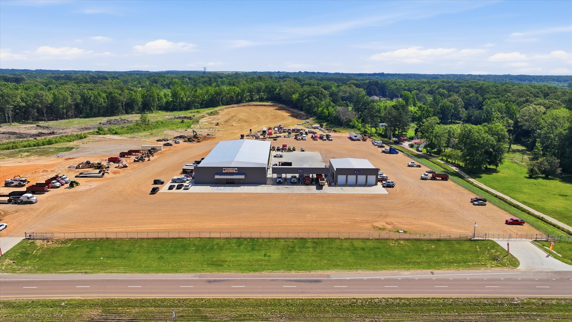 Aerial view of Wilkerson's Diesel & Tire on US-49